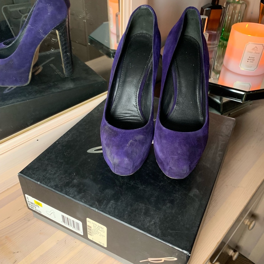 Brian Atwood Purple Snakeskin Pumps - Size 8